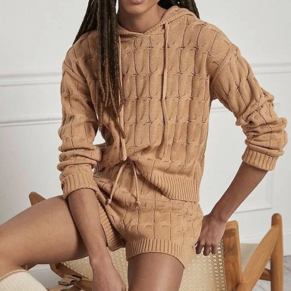 Saturday Sunday by Anthropologie Ellyn Cable-Knit Sweater Set -Size M